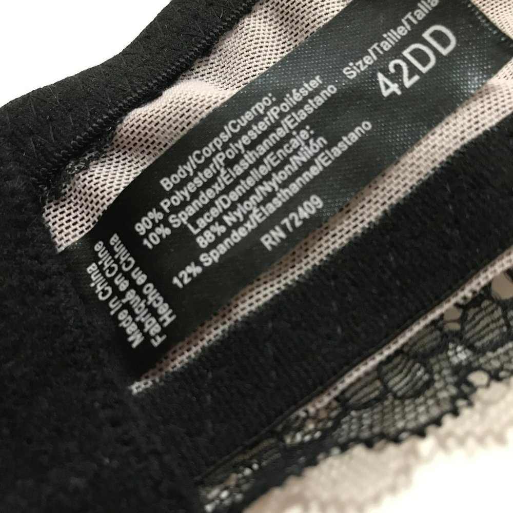 BLACK LACE PADDED BRA 42DD